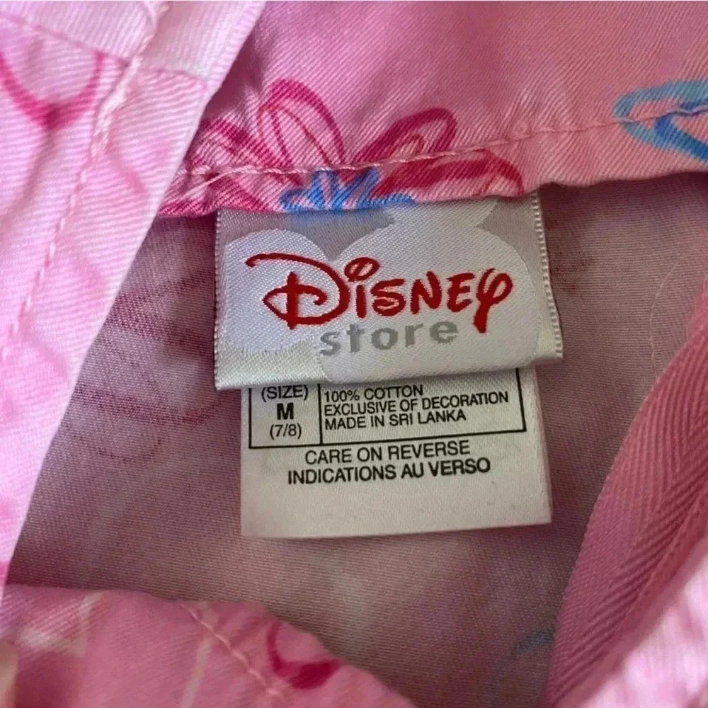 Disney Store Vintage 90s Rare Pink Cotton Floral Dress Minnie Embroidered: Med
